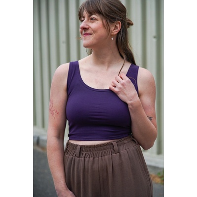 Tílko Minile Crop-top Oboustranné Purple