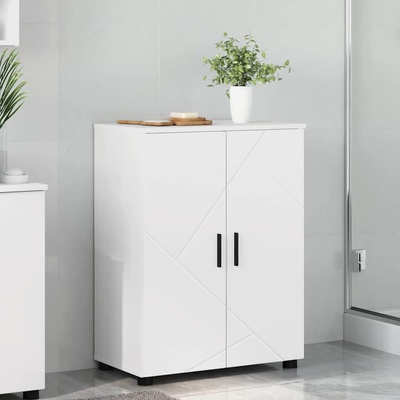 vidaXL Шкаф за баня Бяло 60 x 35 x 80 см Инженерно дърво & Метал (883304)