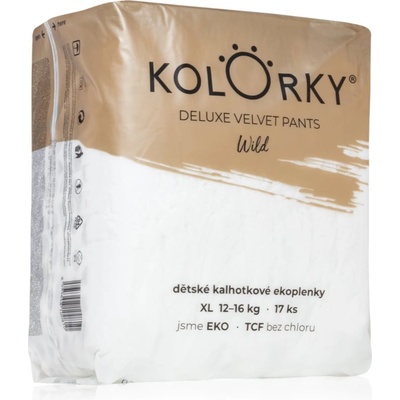 Kolorky Deluxe Velvet Pants Wild еднократни пелени гащички размер XL 12-16 Kg 17 бр