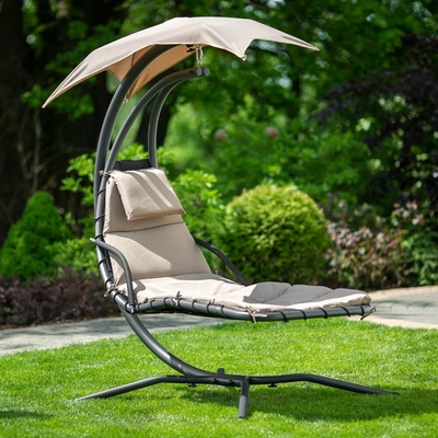 Patio Zahradní houpací lehátko se stříškou Albert šedohnědé 47741
