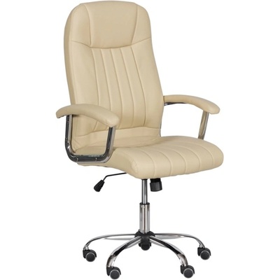 Bittel Президентски стол Carmen 6181, до 130кг, еко кожа, хромирана база, газов амортисьор, коригиране височина, Tilt tension механизъм, крем (3520177_92)