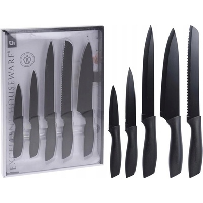 Sada nožů v pouzdře Excellent Houseware Black Royal 5 ks