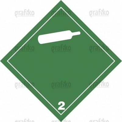 Grafiko | Nehořlavý nejedovatý plyn tř. 2.2 - zelený / bílý - Materiál Hliník, Rozměr 300x300mm