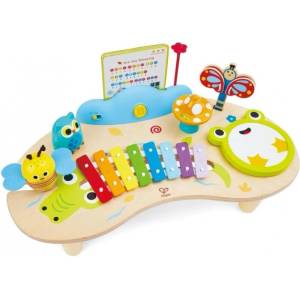 HaPe International Дървен комплект Hape - Музикална маса с инструменти 8 в 1 (H0523)