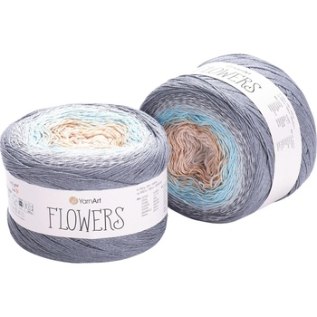 YARNART Flowers 268 Grey Blue Плетива прежда (Flowers 268)