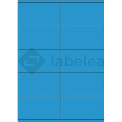 Labelea Samolepiace etikety 105x57 mm farebné papierové, na hárku A4, pre laserovú a atramentovú tlač, Farba etikiet Modrá, Počet hárkov v balení 100 EPY105057PB010S