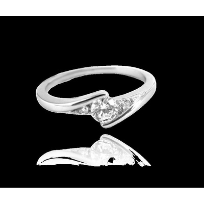 Minet Elegantní stříbrný prsten s bílými zirkony JMAN0046SR57