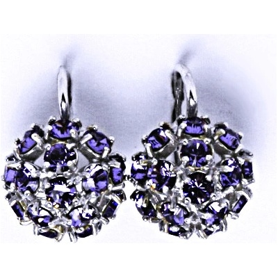 Čištín půlkoule s krystalem Swarovski Tanzanit NK 1337