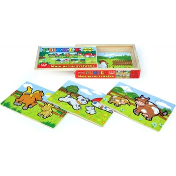 Teddies 00512014 Puzzle Moje první zvířátka 4x12 dílků