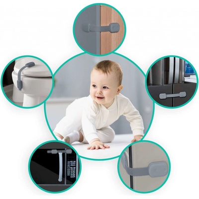 Ricokids Bezpečnostní zařízení pro otevírání skříněk 798101 6 ks šedá