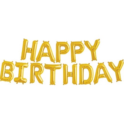 FUN RAG Gold 220932 Fóliový balónek set HAPPY BIRTHDAY zlatý 40 cm 1 13 písmen