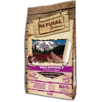 Natural Greatness Wild Instinct Chicken & Turkey with 86% meat - храна с пиле и пуйка, с 86% месо, подходяща за малки, подрастващи, пораснали и бременни котки 15 кг ASC33WI15