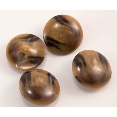 Gombík so spodným prišitím - béžový lesklý melír - priemer 2,3 cm