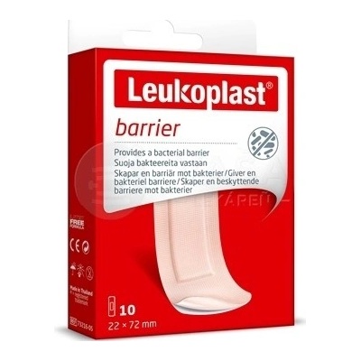 Leukoplast Barrier Náplasť na rany 22 x 72 mm 10 náplastí