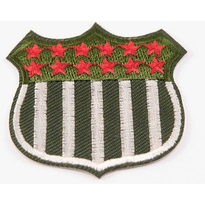 Nažehľovacia záplata - Patriot - rozmer 4,5 cm x 5 cm - khaki