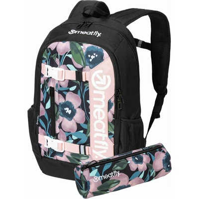 Meatfly раница Basejumper Pink Flowers 22 L + МОЛИВНИК | Обем 22 L Meatfly | Rozov | Момичешки | ЕДИН РАЗМЕР