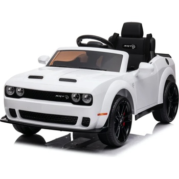 ROLLZONE Dodge Challenger SRT 12V - Детска акумулаторна кола, Бяла, EVA гуми (BDM0955-бял)