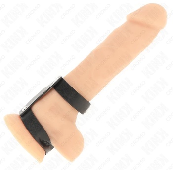 Пенис ринг с двойна фиксация, кожен - Kink Double Leather Ring (D-241282)