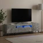 vidaXL LED телевизионен кабинет HAARLEM 153 x 35 x 43 см Бетонно сиво (896908)