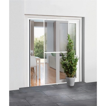 Livarno Home Hliníkové posuvné dveře s ochranou proti hmyzu, 120 x 240 cm bílá