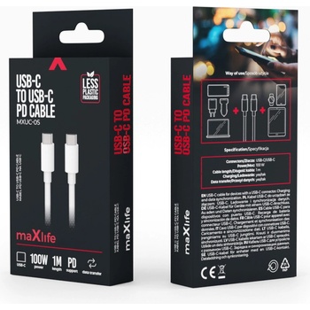 Maxlife MXUC-05 USB-C - Lightning, 20W, 1m, bílý