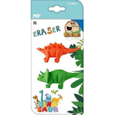 Комплект гумички MP - Dino, 2 броя, оранжева и зелена (PG185-2)