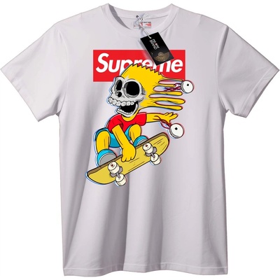 NOONEBRAND Тениска Supreme черепен скейтборд - 5XL, Black