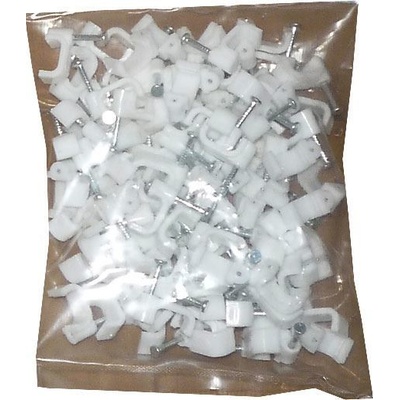 Kabelová příchytka plochá 6x4,1mm bílá, balení 100ks