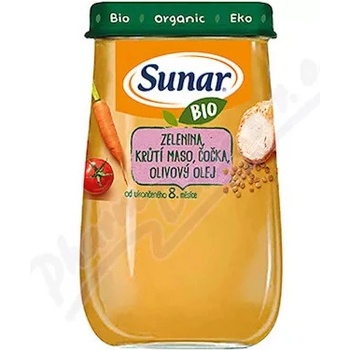 Sunar Bio Zelenina krůtí m.čočka ol.ol. 8m+ 190 g