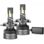  Комплект от 2 броя LED ЛЕД диодни крушки H4 Х4 12V 120W 13000lm за фарове Canbus без грешки 6000К къси/дълги