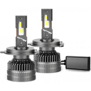  Комплект от 2 броя LED ЛЕД диодни крушки H4 Х4 12V 120W 13000lm за фарове Canbus без грешки 6000К къси/дълги