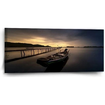 Sablio Obraz Loďka na jezeře 2 - 110x50 cm