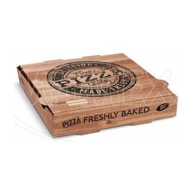 Wimex Krabica na pizzu mikrovlnitá lepenka kraft 20 x 20 x 4 cm