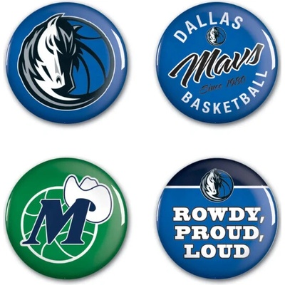 Wincraft sada placek Dallas Mavericks NBA button 4 ks
