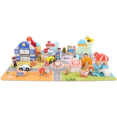 eliNeli stavební kostky pro děti Metropole 104 ks