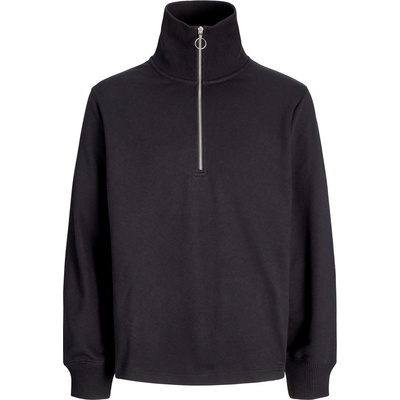 JACK & JONES Men's 1/4 Zip Fleece Fabric - Black