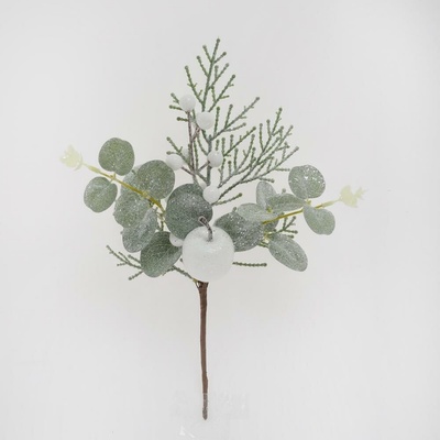 Ozdoba zapichovacia tuja+eucalypt+bobule 27 cm