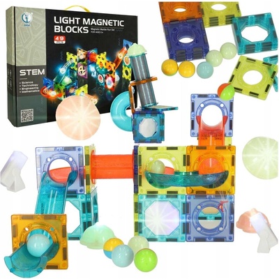 SPARKYS Kuličková dráha magnetická, svítící 75 ks – Zboží Mobilmania