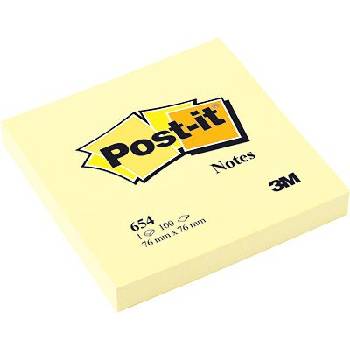 ЛИСТЧЕТА САМОЗАЛЕПВАЩИ 3М post-it 76x76 ЖЛТ 654
