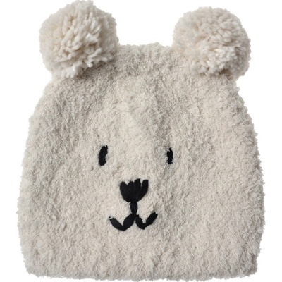 bílá kulíšek s bambulkovýma ušima medvěd