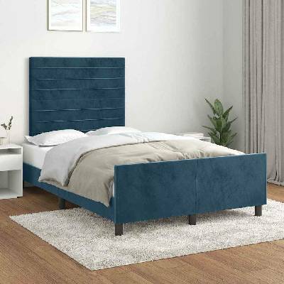 zahrada-XL 3125810 Rám postele bez matrace tmavě modrý samet