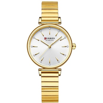 Curren Дамски часовник Curren Starlett, Златист / Бял (CURREN-9081-GOLD-WHITE)