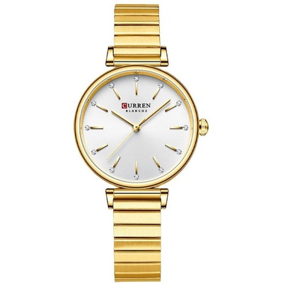 Curren Дамски часовник Curren Starlett, Златист / Бял (CURREN-9081-GOLD-WHITE)