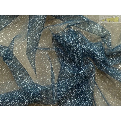 tyl effect černý se stříbrnými glittery