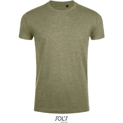 Sol's pánské bavlněné tričko Imperial FIT žíhaná khaki