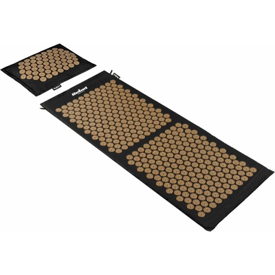Rebel RBA-6012-GL Akupresúrna masážna podložka EKO + vankúš 110 x 42 cm, čierna a zlatá