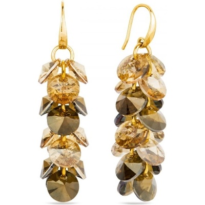 Spark zlaté se Swarovski Elements Frou Frou KWDG6428BRSGS Golden Shadow+Bronze Shade