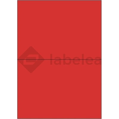 Labelea Samolepiace etikety 210x148 mm farebné papierové, na hárku A4, pre laserovú a atramentovú tlač, Farba etikiet Červená, Počet hárkov v balení 100 EPY210148PR002S