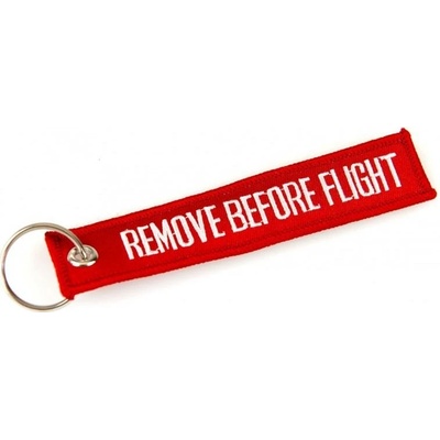 Přívěsek na klíče EA remove before flight bílo/červená