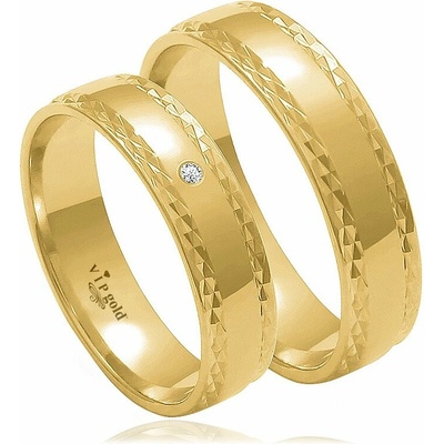 VIPgold Svadobné obrúčky O8224 žlté zlato